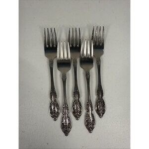 Oneida Pembrooke Renoir Set of 5‎ Salad Forks SSS Stainless Flatware